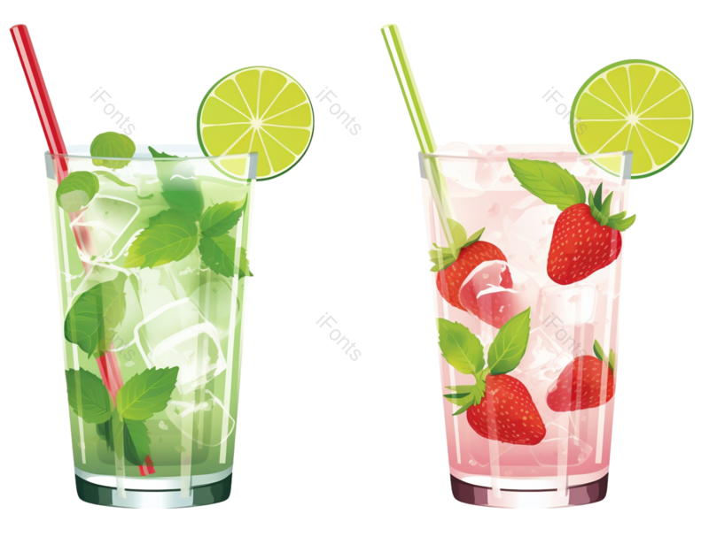 水果图片,设计元素元素,白色背景PNG,冰块免抠素材